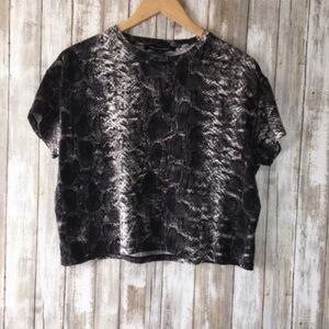 French Connection Snake Skin Crop Tee